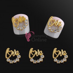 Decoratiuni 3D Metalice 069 Inimioare Aurii 
